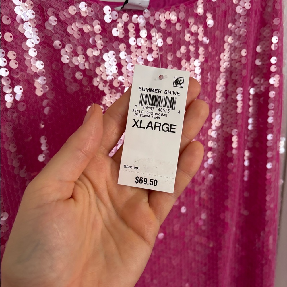 Pink Sequin Spaghetti Strap Dress - Picture 2 of 4